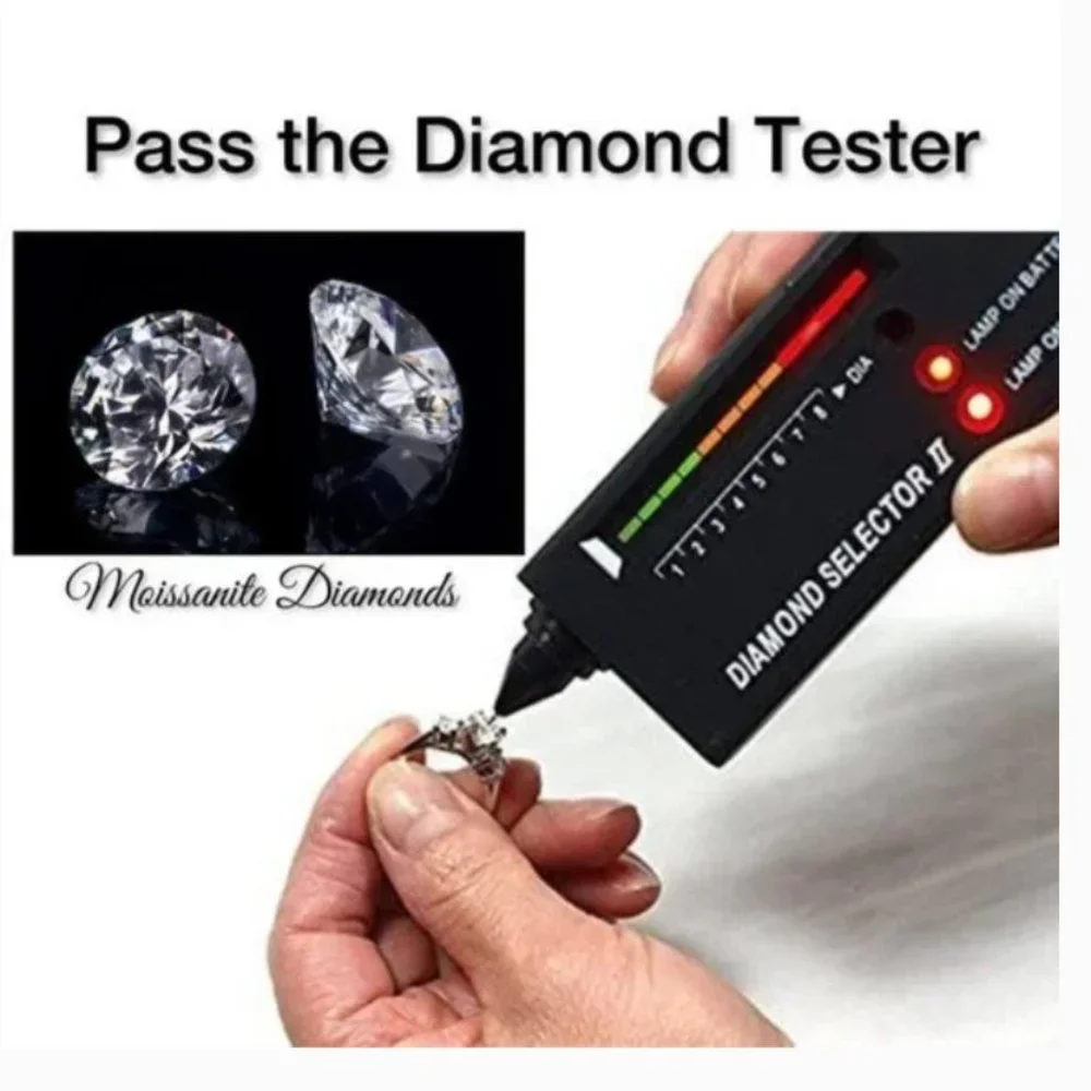 Certified 1ct . t.w. Moissanite Diamond Round Square Halo Engagement Ring - Picture 8 of 8